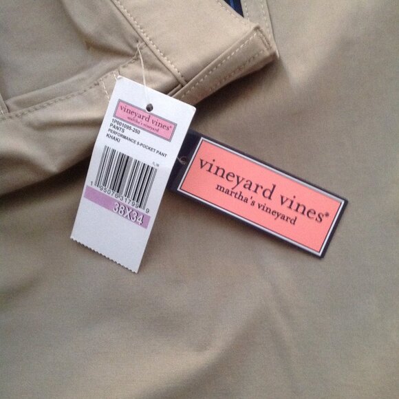 Vineyard Vines Men's 38x34 Tan Performance 5 Pocket Pants - New With Tags - Picture 3 of 7